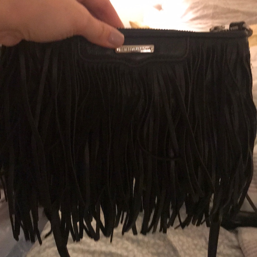 Rebecca Minkoff black fringe satchel